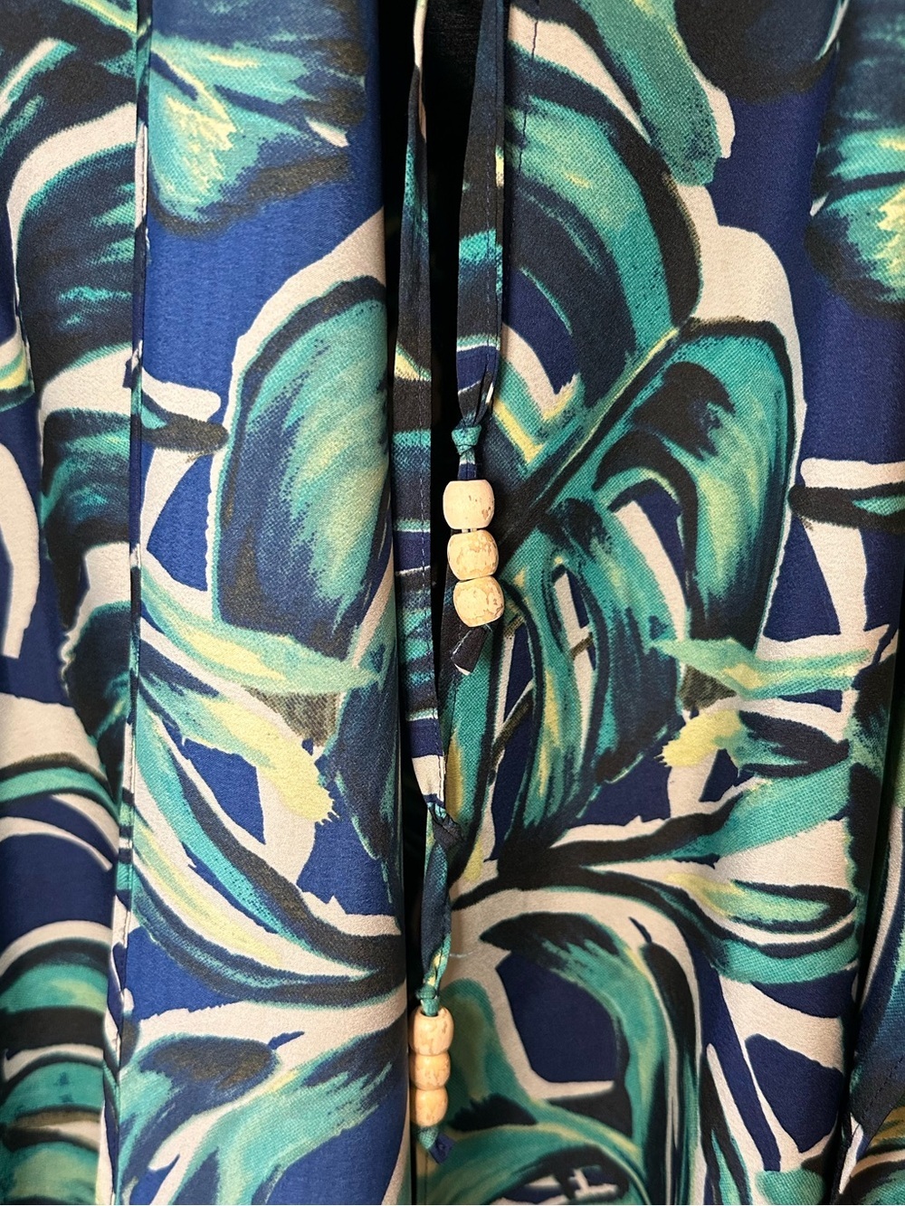 Collection XVIII Tropical Palm Print Beach Cover Up Kimono One Size - Picture 5 of 8